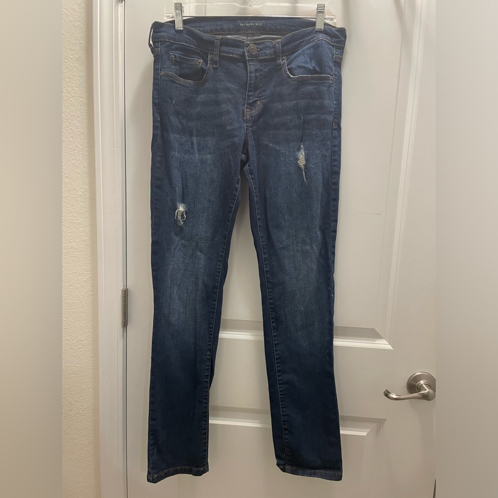 Aeropostale ladies skinny blue jeans distressed style size 10 regular - Picture 1 of 7